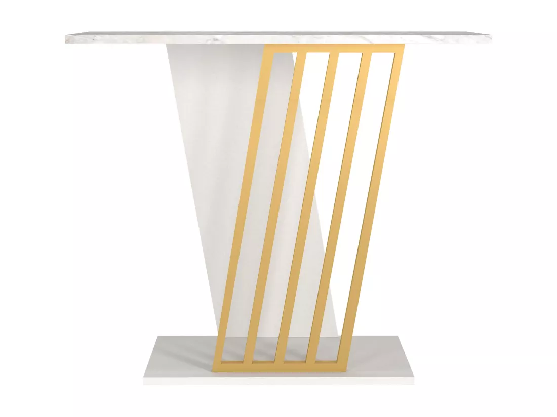 Console - Effet marbre blanc et doré - ORSONA