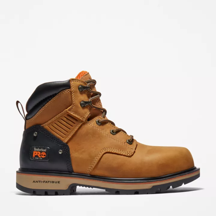 Bota de trabalho Ballast de 6 polegadas com biqueira reforçada para homens, na cor amarela.