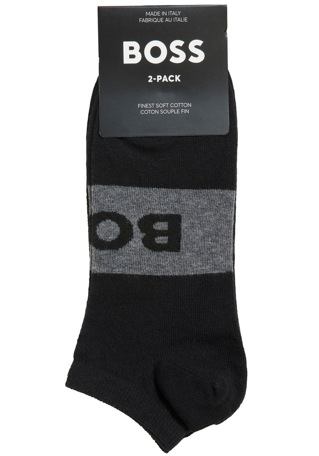 BOSS Businesssocken »2P AS Logo CC« Packung, 2er Pack, 2 Paar tlg. mit grossem , eingestricktem BOSS Logo-Schriftzug