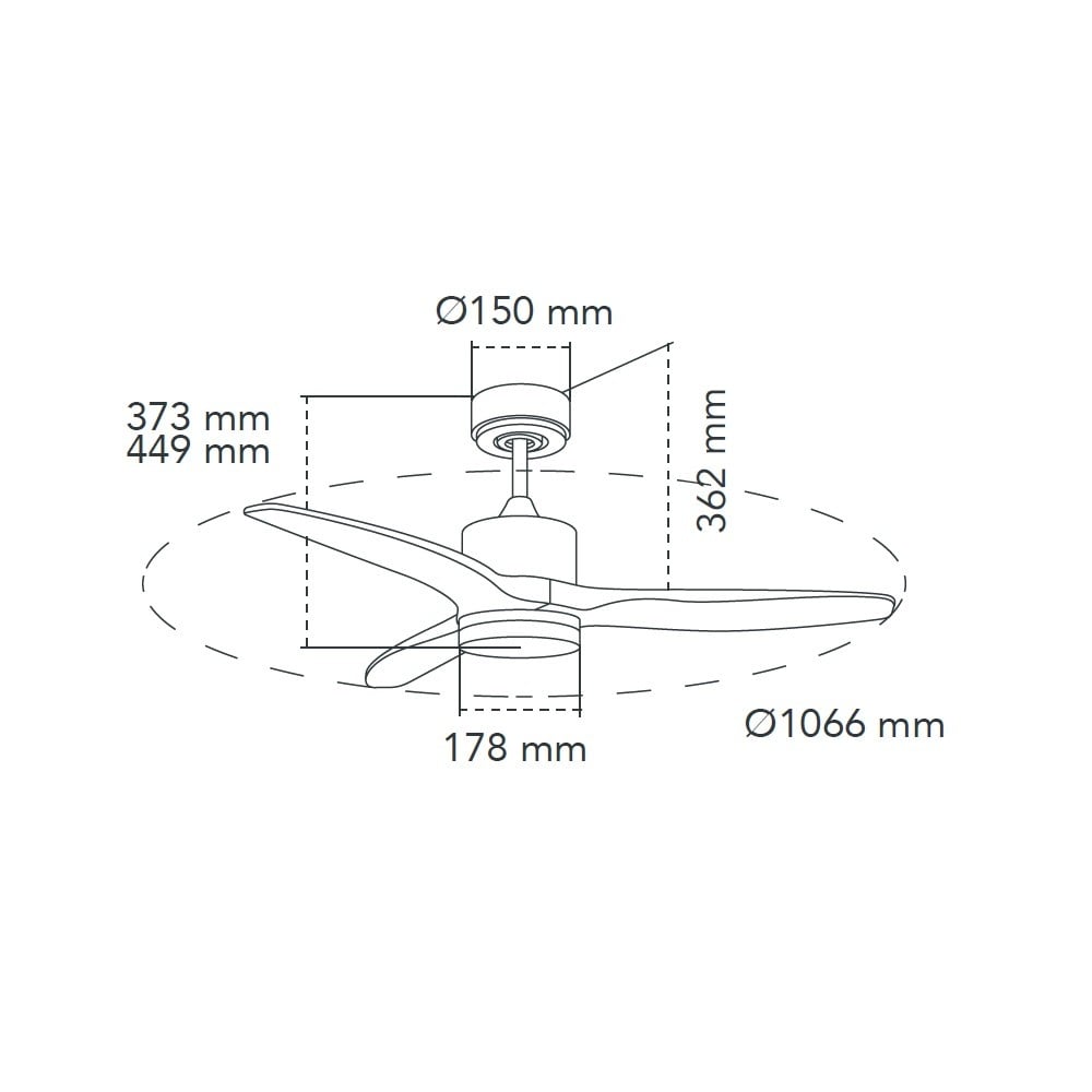 CristalRecord Plafondventilator Terre Ã 107 cm hout wit