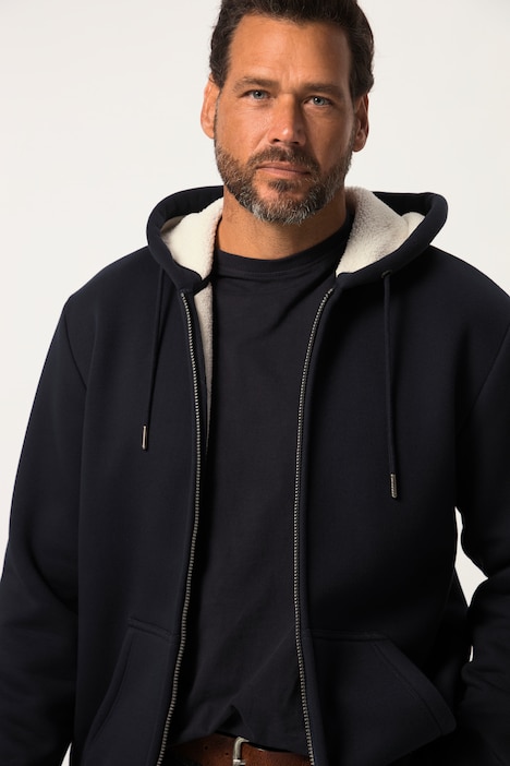 JP 1880 Hoodiejacke, Outdoor, Sweatjacke, Kapuze, Teddyfutter, Zipper, bis 8 XL