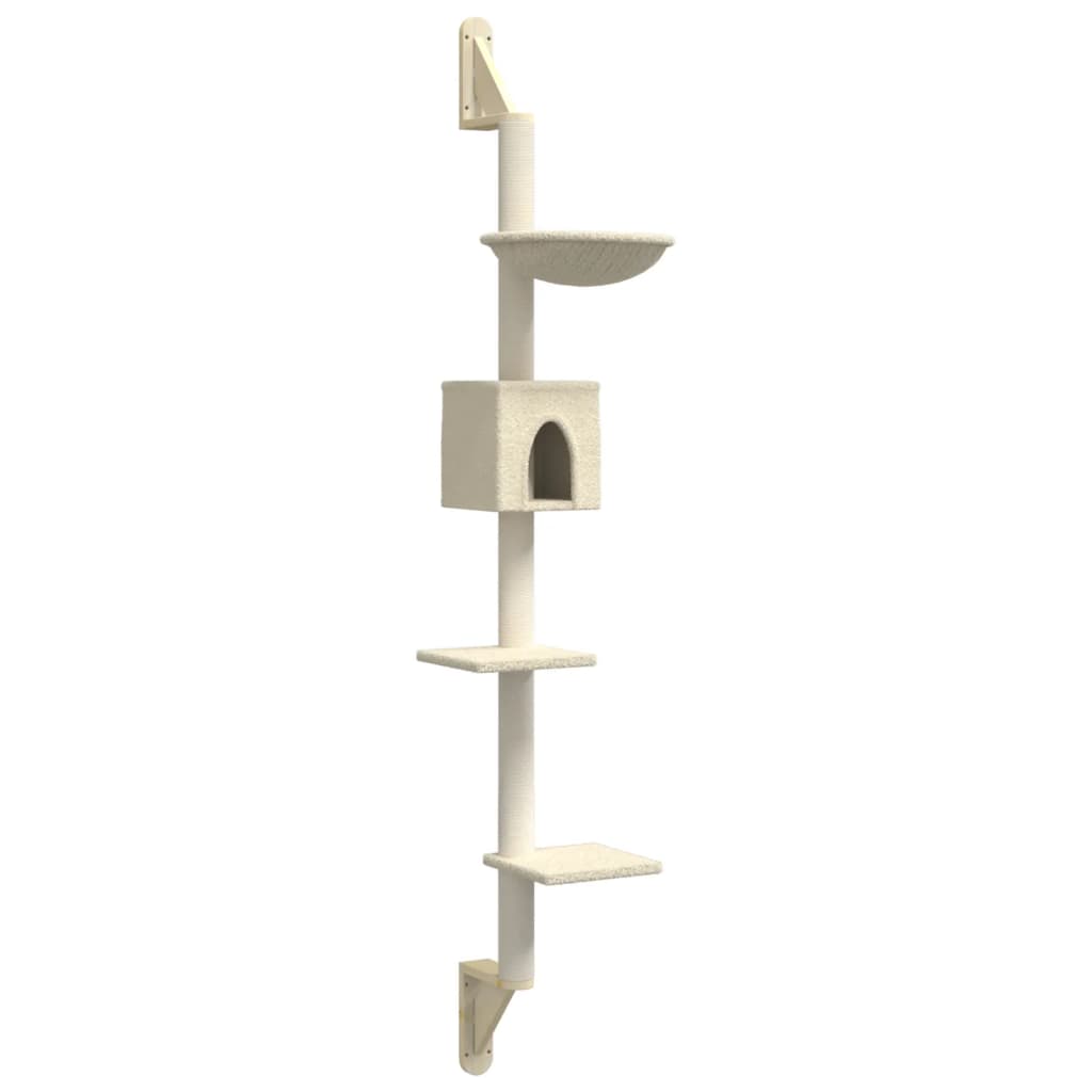Arranhador de parede para gatos vidaXL, cor creme, 187 cm