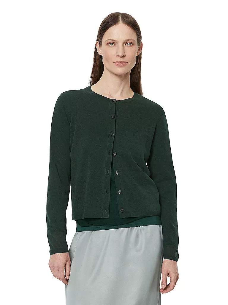 MARC O'POLO Strickjacke dunkelgrün