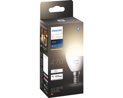Philips Hue Druppellamp Wit Dimbaar Wit E14 5.7W 470 lm Warm Wit - Compatibel met SMART HOME van Hornbach