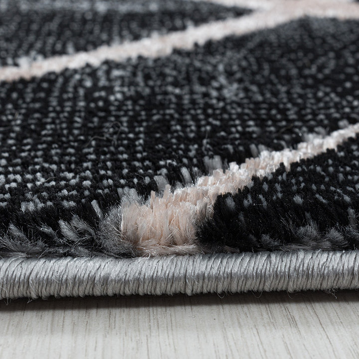 Modern vloerkleed - Marble Square Antraciet/Bruin | Topper