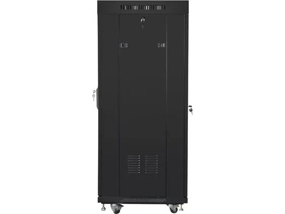 Lanberg - Rack kabinet - med 2 køleblæsere, display - sort, RAL 9004 - 27U - 19