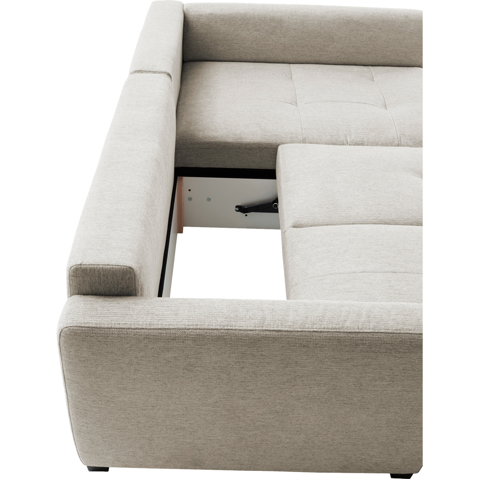 Ecksofa Pierre Stoff taupe, mit Boxspringfederung
