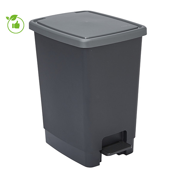 Poubelle à pédale 30 L Flat Bin, coloris noir