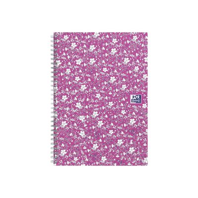 Oxford Floral - Carnet de notes à spirale - A5 - 120 pages - ligné