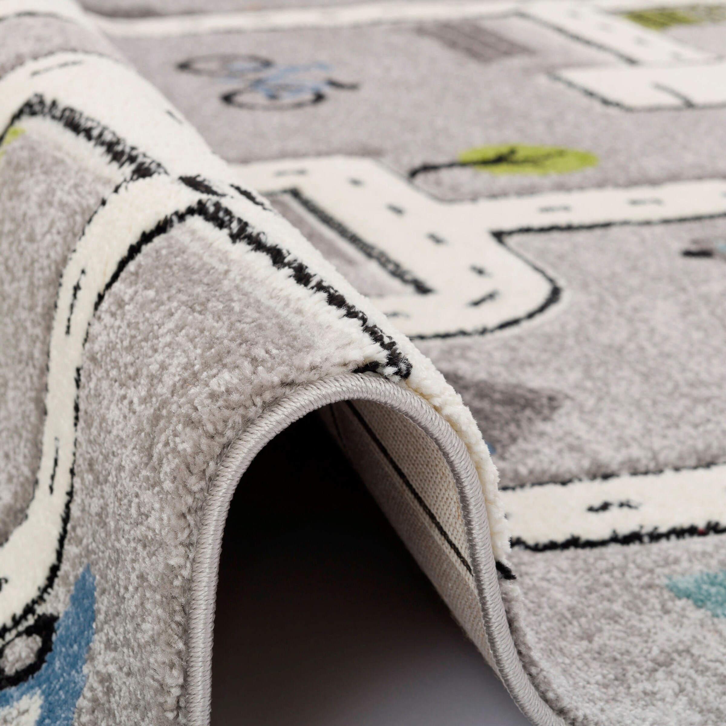 Pergamon Kinder Teppich Maui Kids Straßen Grau