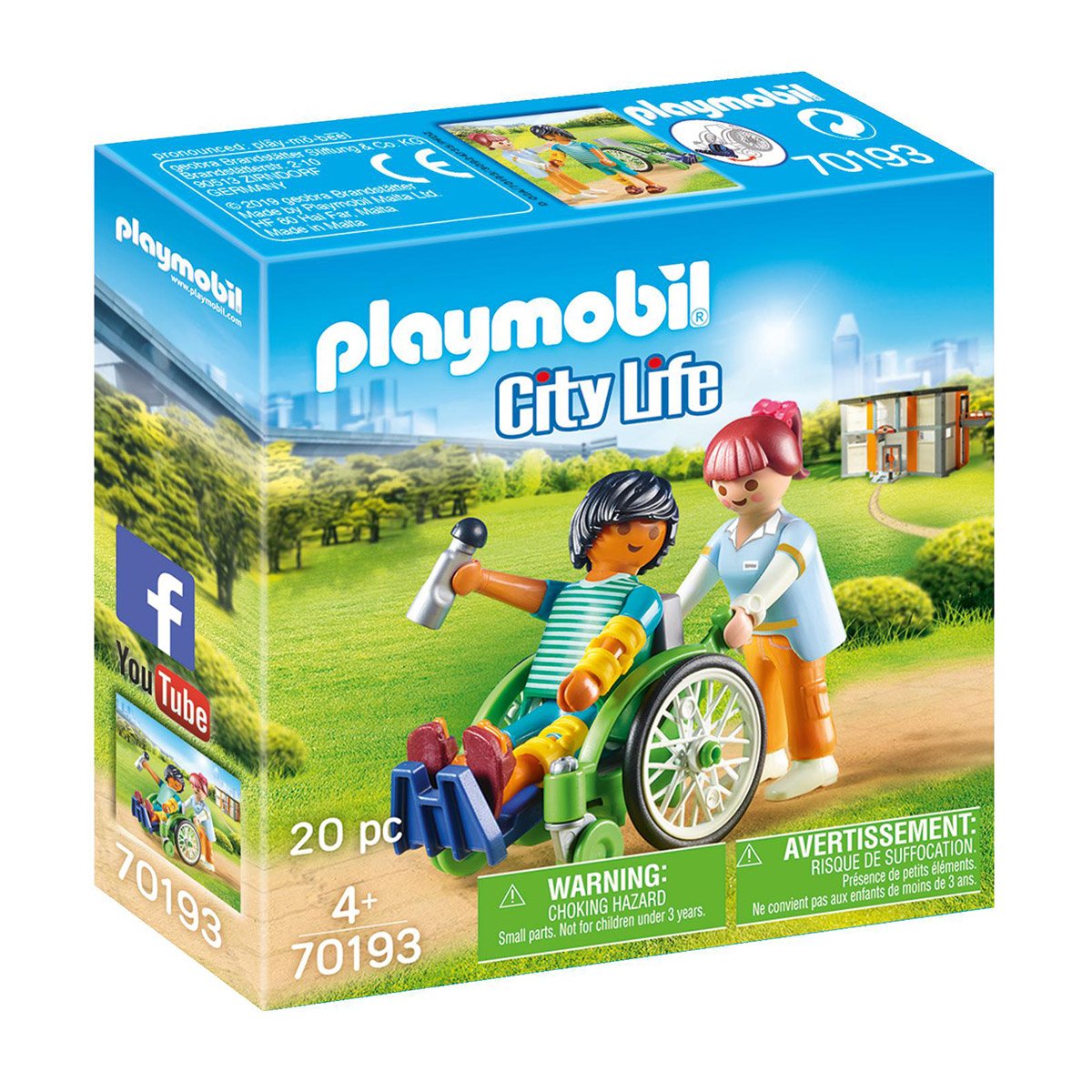 Patient en fauteuil roulant Playmobil City Life 70193