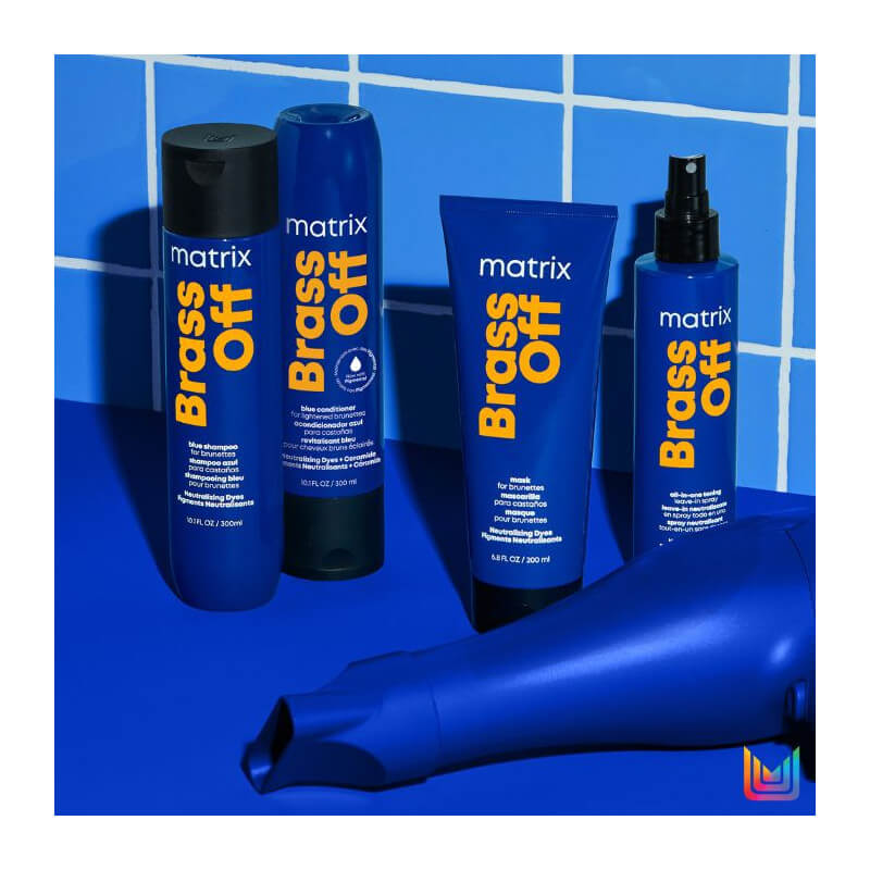 Après-Shampoing pigmenté bleu pour cheveux châtains éclaircis Brass Off Matrix 300ml