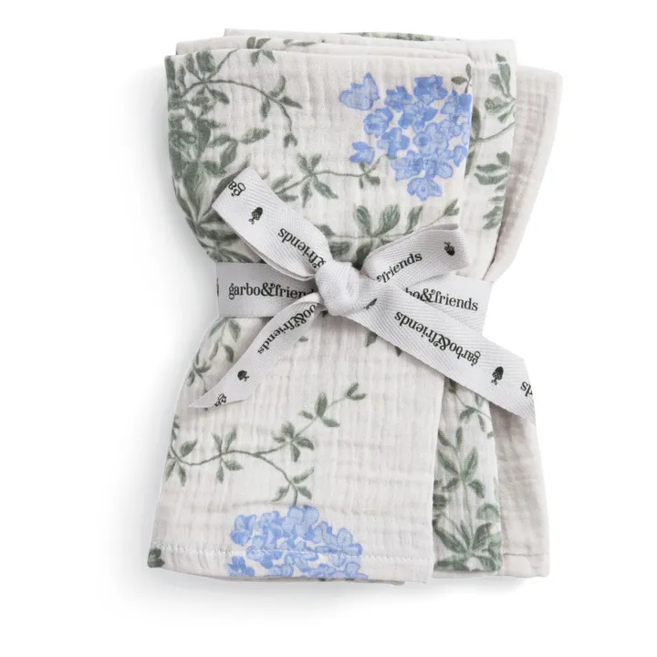 garbo&friends Langes Plumbago en coton bio - Set de 3 | Bleu