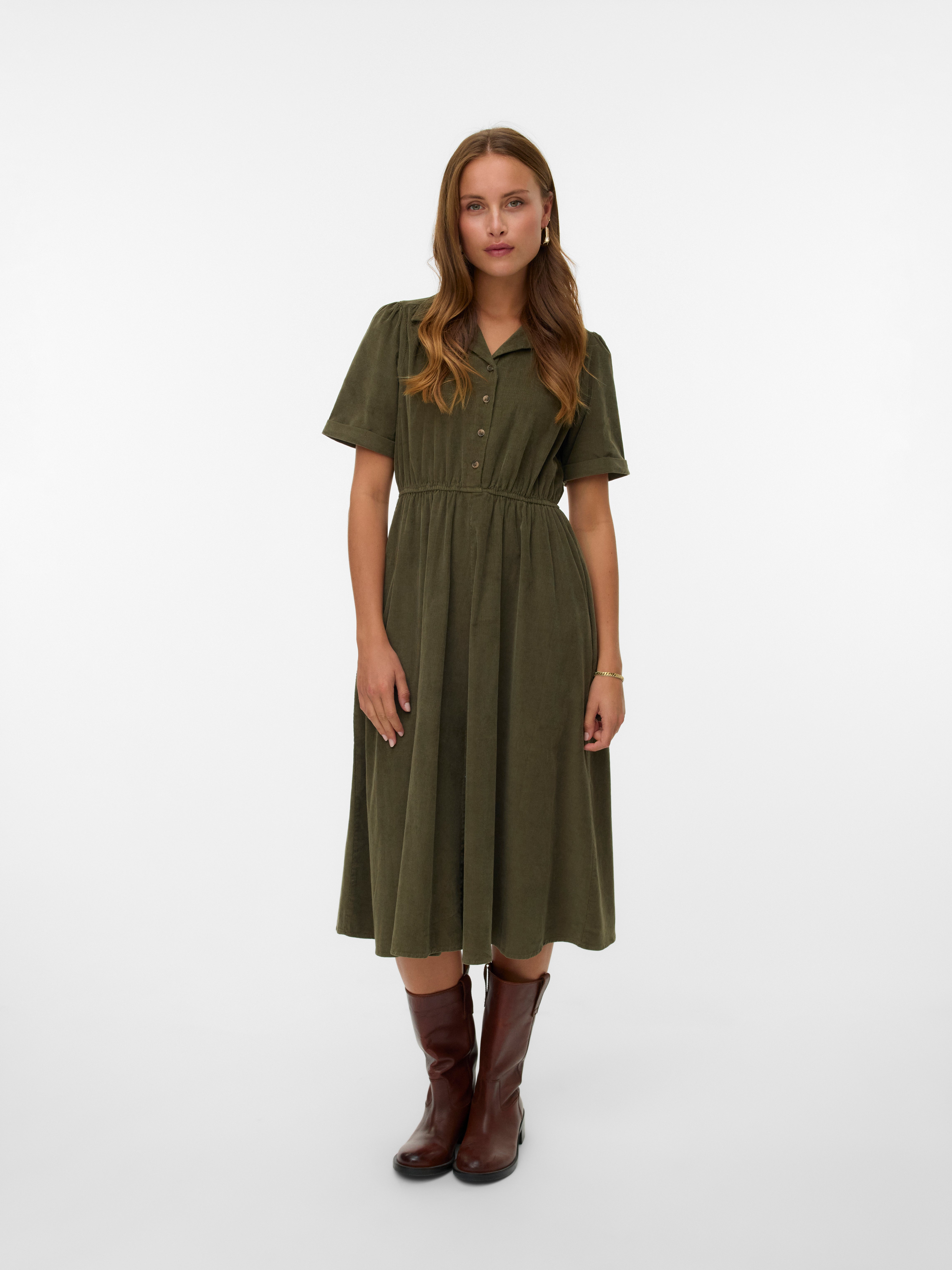 VMRAY Corduroy Midi-jurk