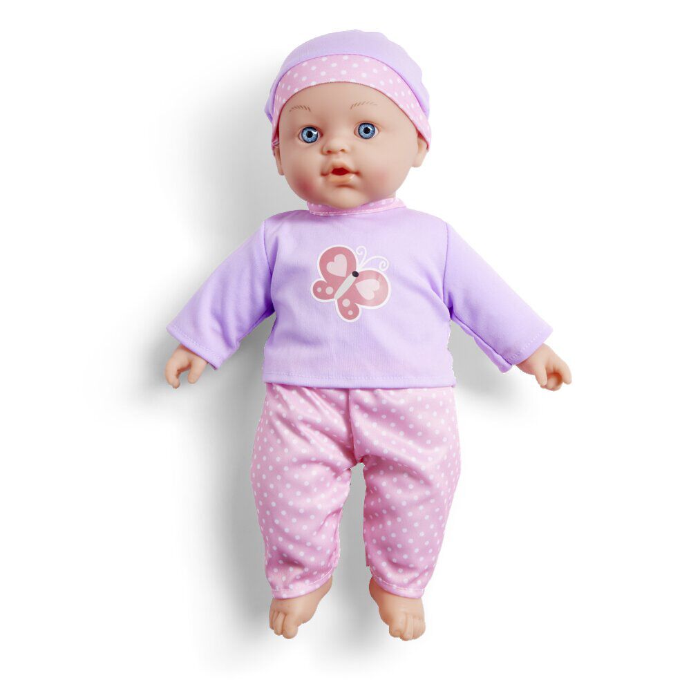 Poupon qui parle rose et violet 6 sons - 2 modèles