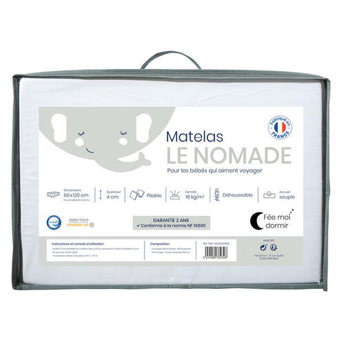 Matelas de voyage 60x120 LE NOMADE - FEE MOI DORMIR
