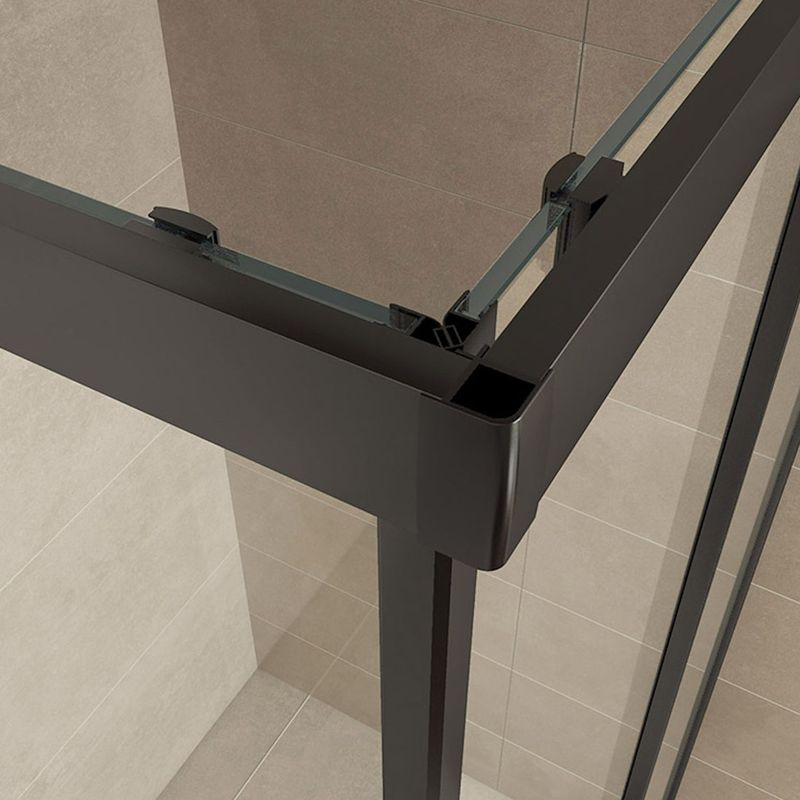 Boss & Wessing - Douchecabine - Vierkant Hoekinstap - 2 Schuifdeuren - Helder Glas - Mat Zwart