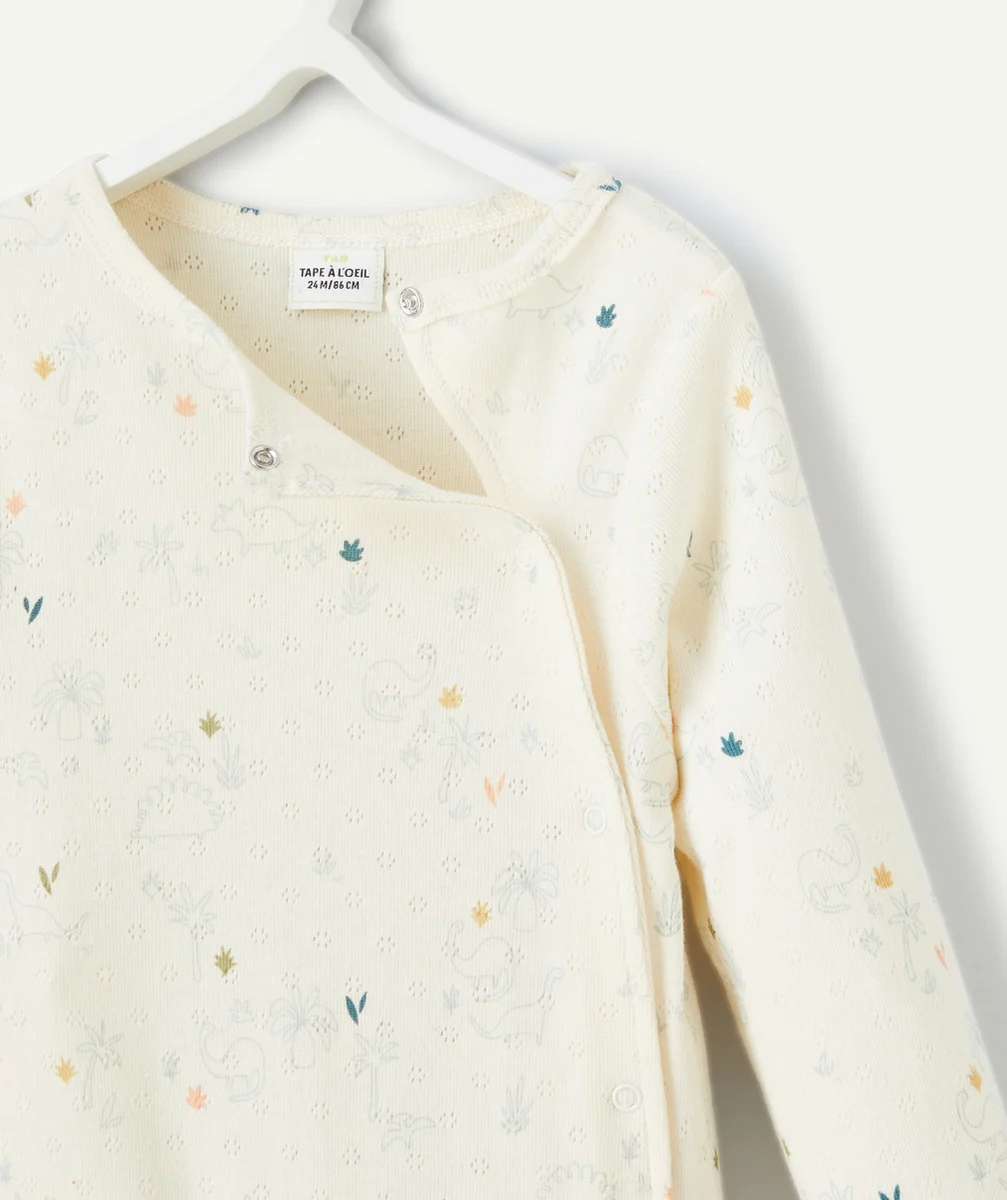 DORS BIEN EN FIBRES RECYCLÉES ÉCRU IMPRIMÉ AVEC MOTIFS