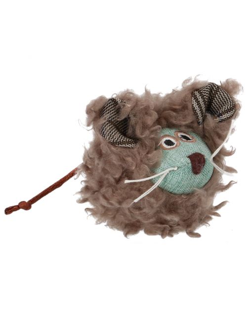 Adori Speelgoed Fluff Muisje - Kattenspeelgoed - 14x6x5 cm Bruin