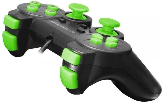 Esperanza TROOPER - Gamepad - kabling - sort, grøn - for PC, Sony PlayStation 3