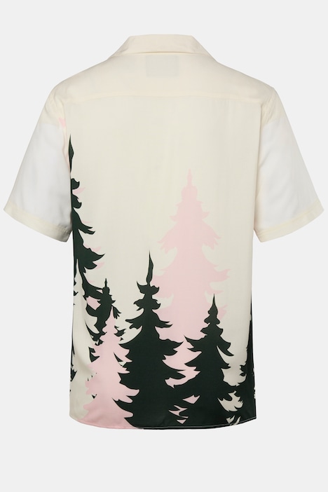 STHUGE Hemd, Halbarm, Alloverprint, Cuba Kragen, kastiger Fit, bis 8 XL