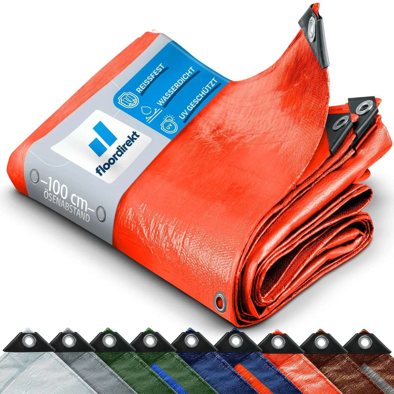 floordirekt Abdeckplane | 140 g/m² | Orange
