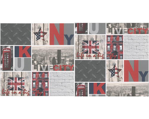 Papierbehang 95596-1 Jongens & Meisjes 2018 UK&NY beige