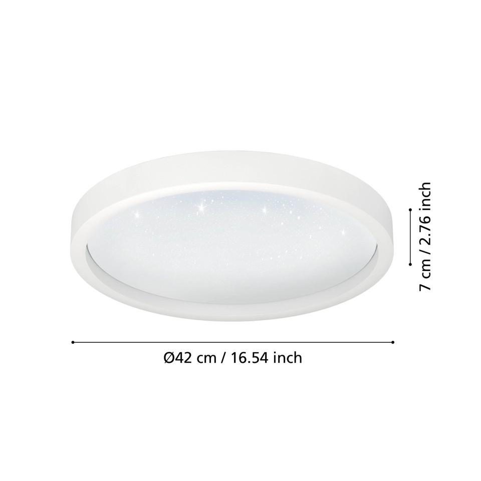 EGLO - Montemorelos-Z loftlampe hvid m/krystaleffekt Ø42 - RGB + TW - Zigbee, Bluetooth