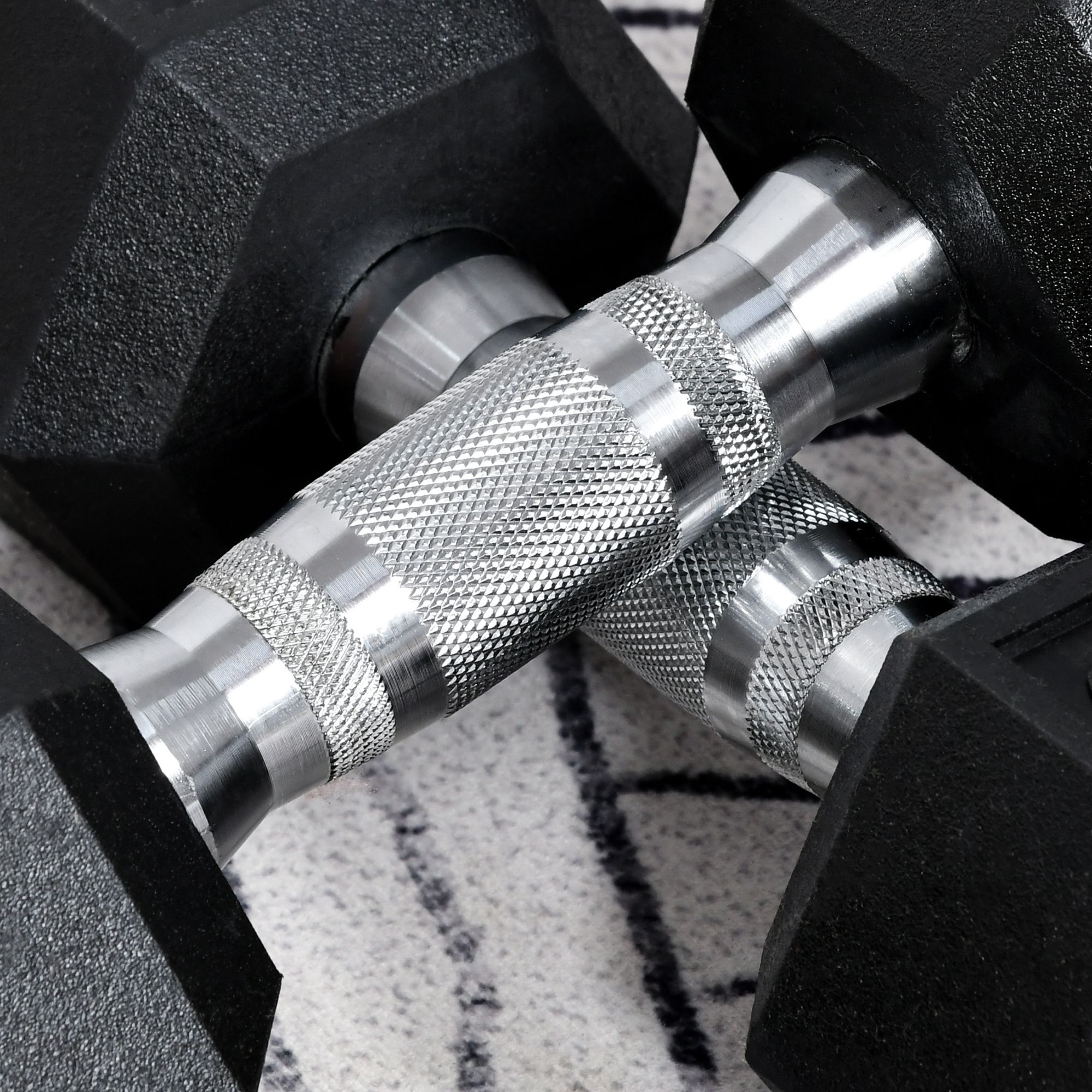 HOMCOM Kurzhantel 2er Set in Hexagon Form schwarz, silber 11,5B x 11,5T x 8H cm