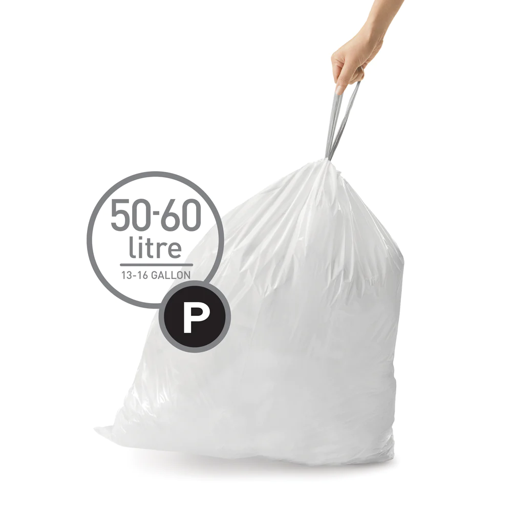 Pack de 20 sacs poubelle 50-60L code P Simplehuman