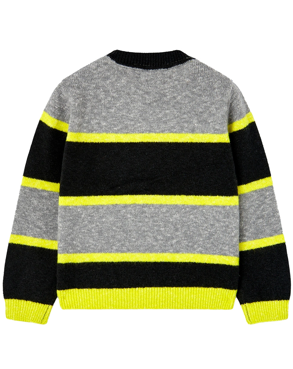 Strickpullover STRIPES in grau/gelb/schwarz