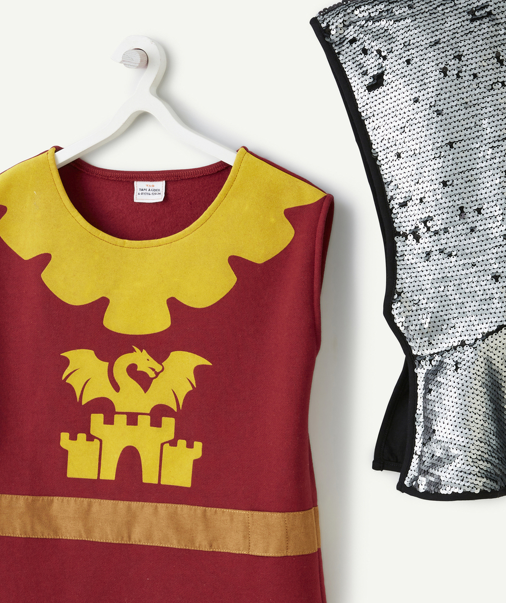 DÉGUISEMENT CHEVALIER AVEC CAPE EN SEQUINS