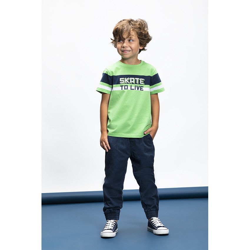 Pantalon forme jogger pour garçon - Bleu marine