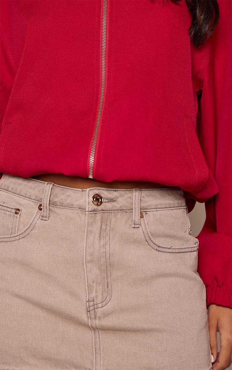 Gris Pierre Mini-jupe En Denim Délavé
