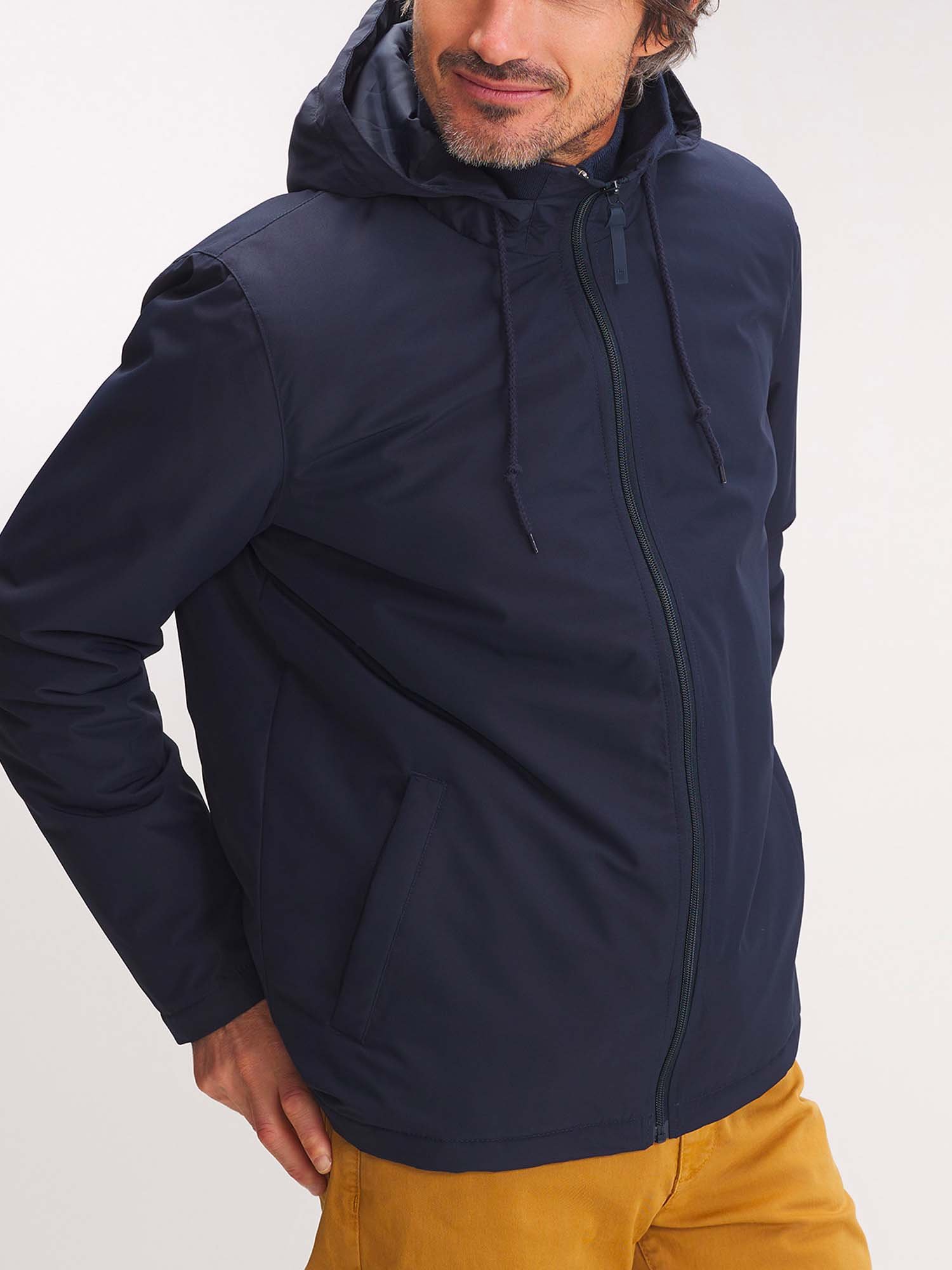Veste Homme Imperméable Capuche Marine