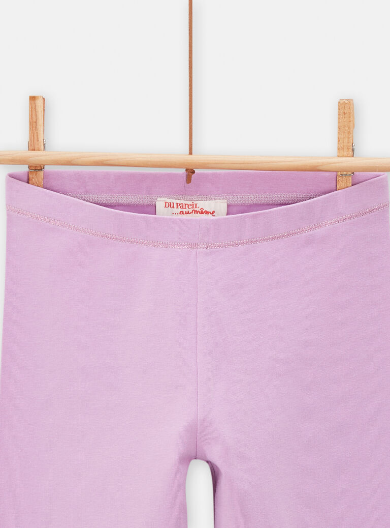 Legging rose lavande uni pour fille