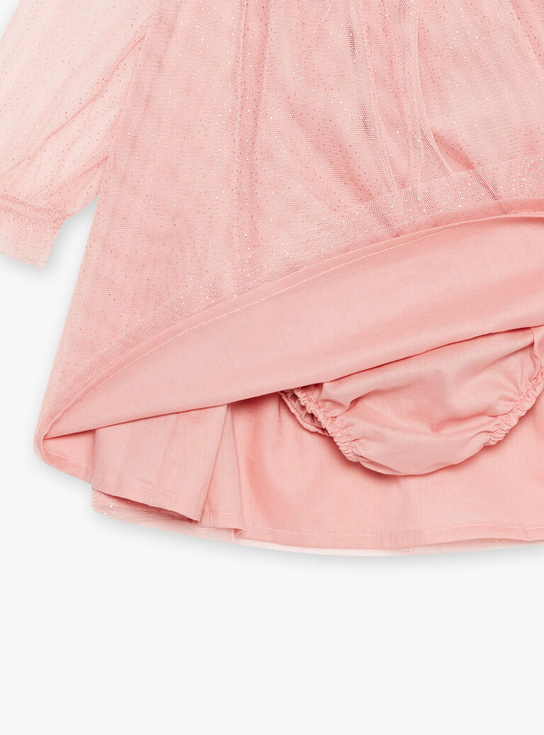 Robe rose en tulle pailletée et bloomer