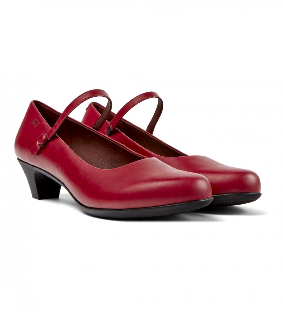 Sapatos Camper Helena Low de couro vermelho