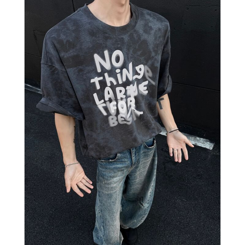 Derbundy - T-shirt met korte mouwen, ronde hals en tie-dye print