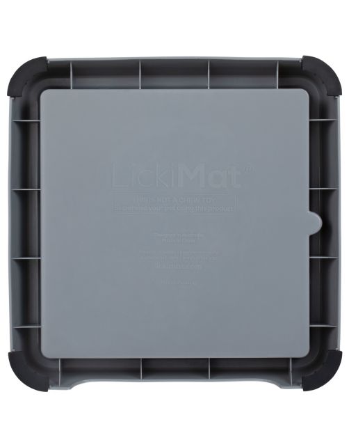 Lickimat Outdoor Keeper - Voederbak\/Voederbakhouder Voor Voermat - Hondenvoerbak - 26x26 cm Grijs