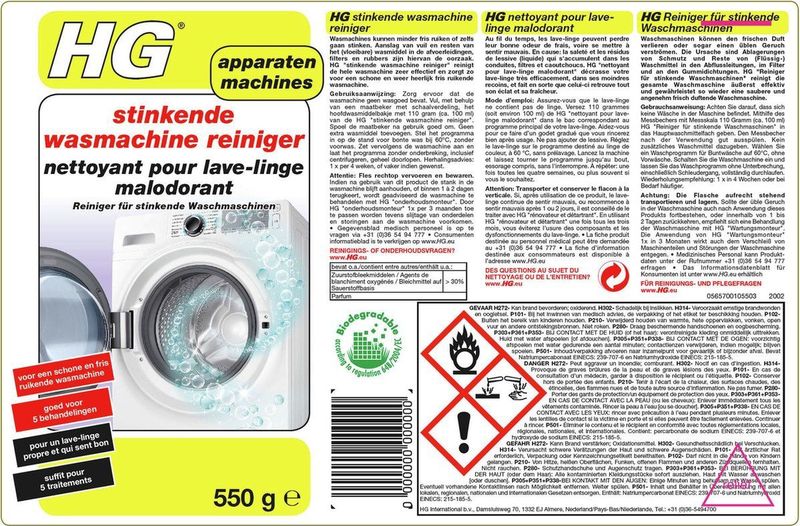 HG - Tegen Stinkende Wasmachines - Wasmiddel - 550gr