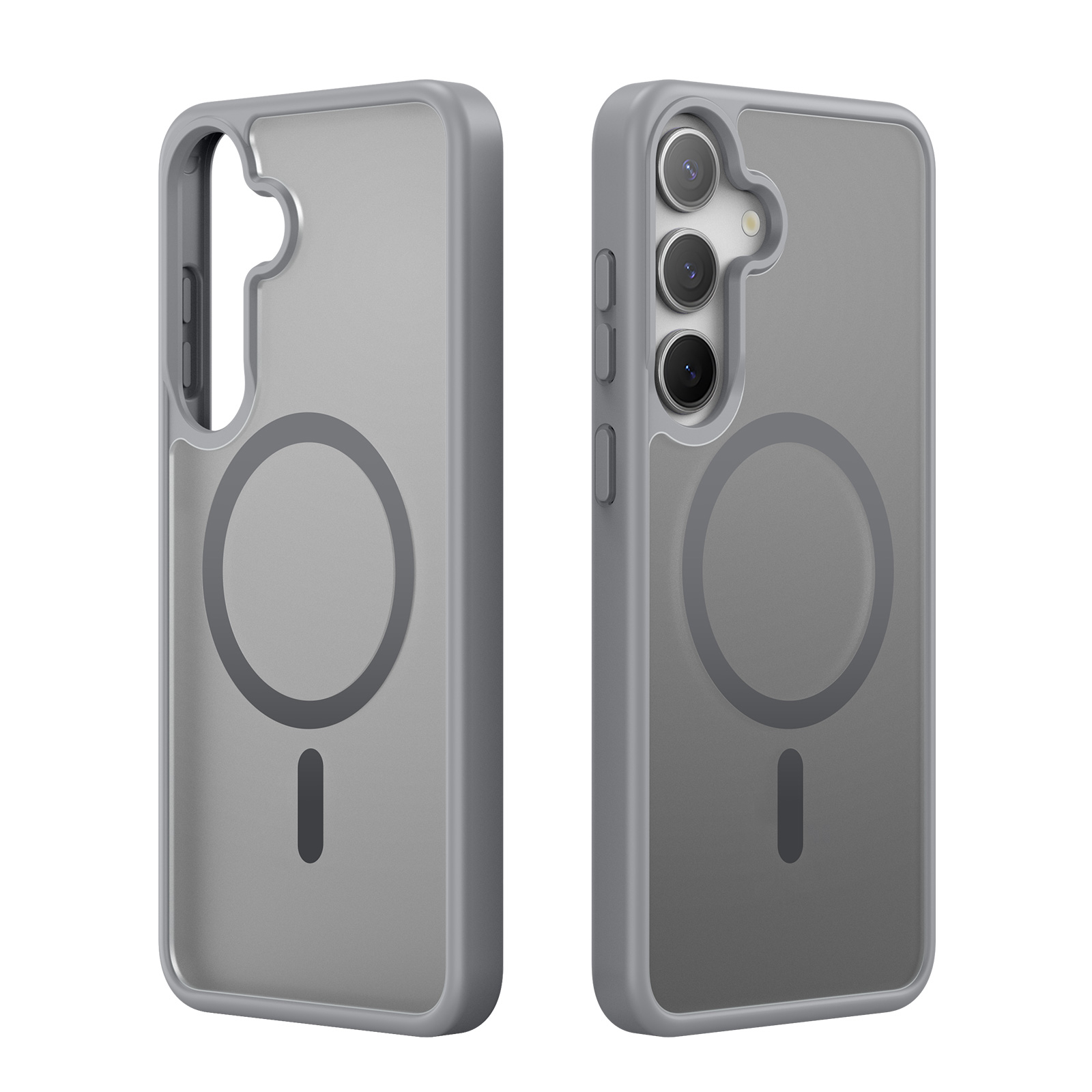 Samsung Galaxy S25  Plus Hybrid Hardcase Hülle mit TPU Bumper MagSafe-Modul - Grau