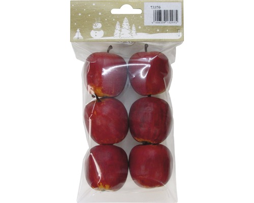 Decoratieve appels, 6 stuks, rood-geel