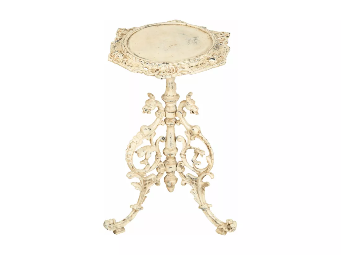 BISCOTTINI Support de Pot de Fleurs - Fonte avec Finition Argent Antique - Porte-Plante - Pot d'Intérieur et d'Extérieur - Jardinière - Jardin - Salon - Salle à Manger - Présentoir - Décoratif - 35x35x54cm