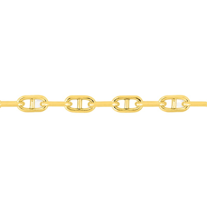Bracelet Mixte 18 cm - Forçat Marine - Or 18 Carats - Largeur 2.5 mm