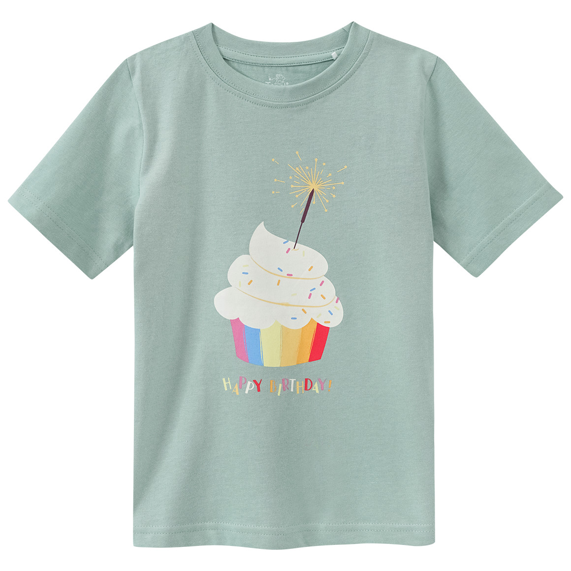 Topolino Kinder T-Shirt mit Geburtstags-Print mintgrün