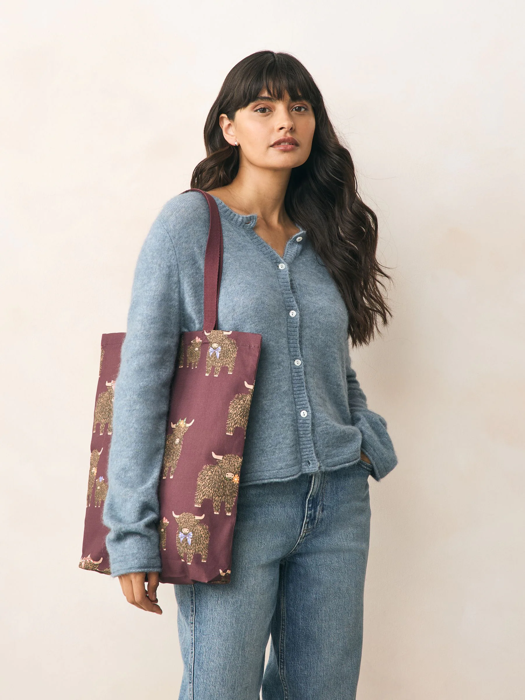 Burgundy Red Hamish - Initial Shopper 100% Cotton Bag