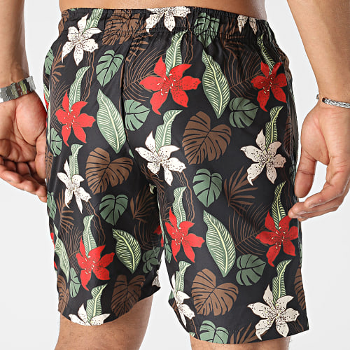 Short De Bain Noir Floral
