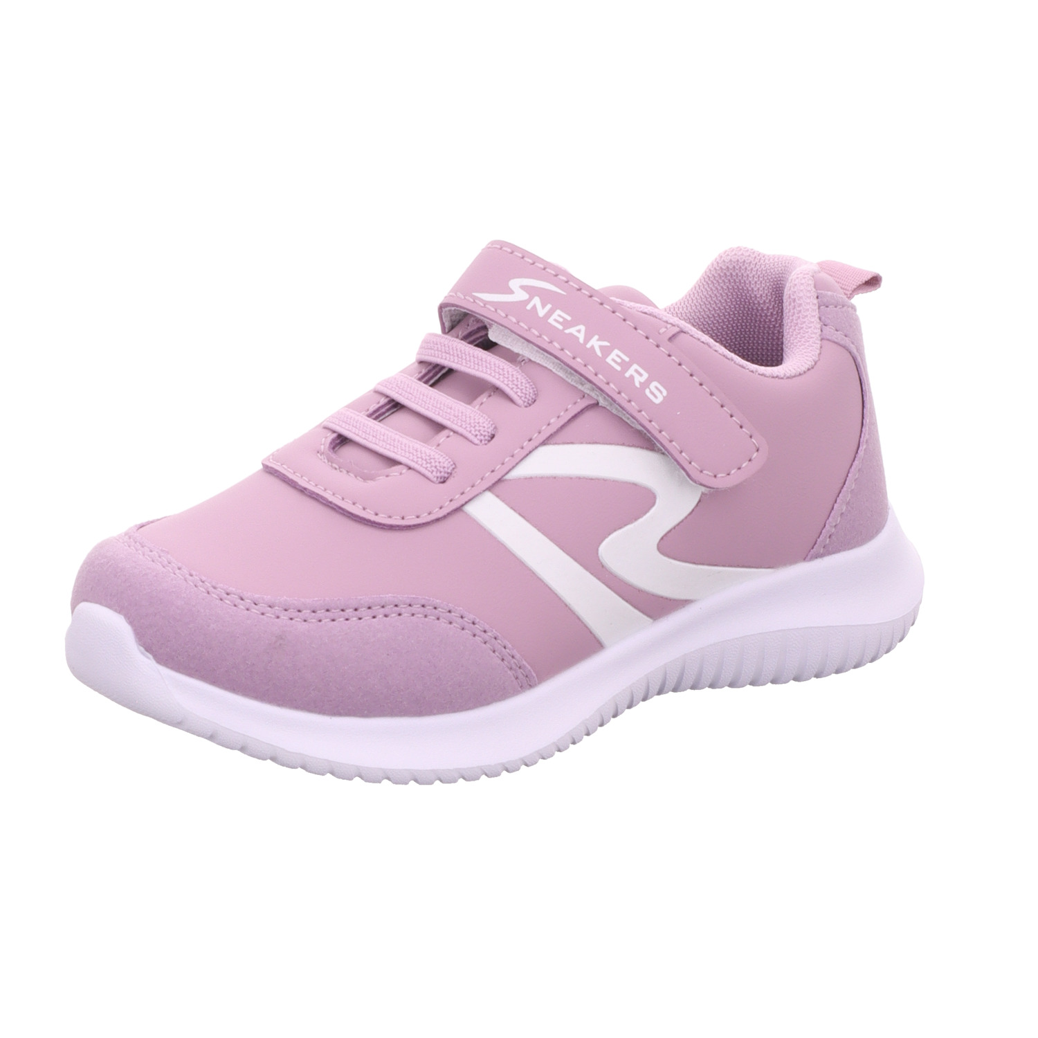 Sneakers Kinder-Mädchen-Sneaker-Slipper-Klettschuh Fuchsia-Pink-Weiß