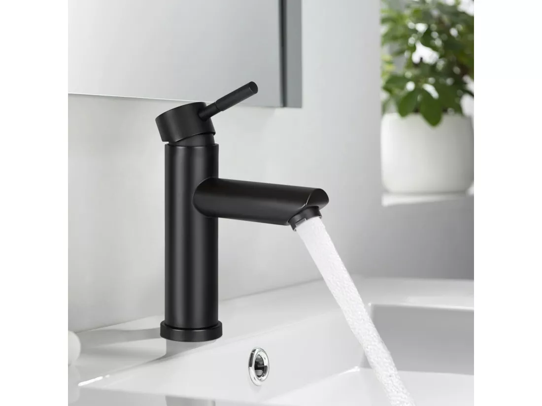 NETTLIFE robinet d'évier robinet chaud/froid robinet haute pression en acier inoxydable